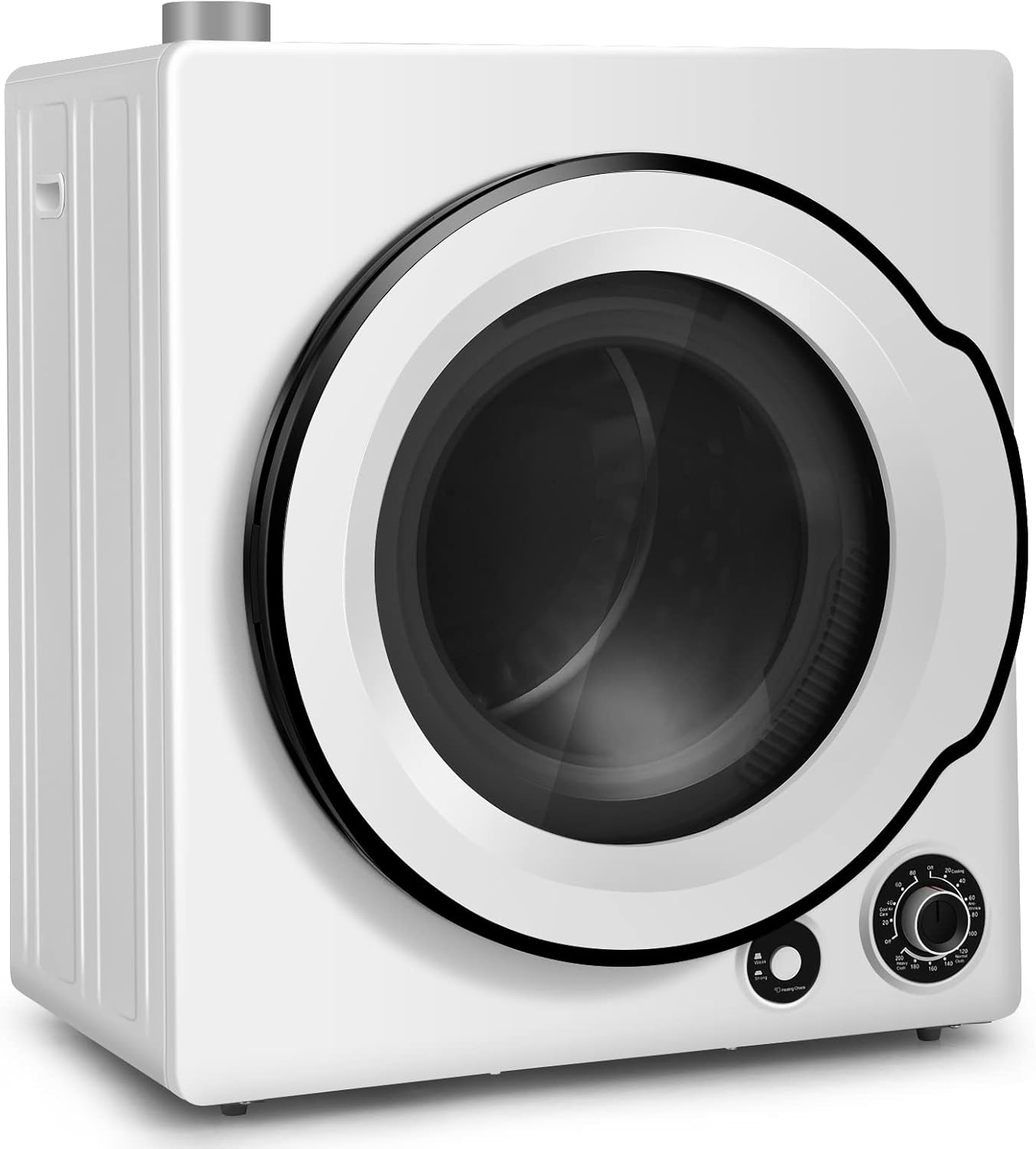 PETSITE Compact Laundry Dryer, Electric Portable Clothes Dryers With Stainless Steel Drum & Exhaust Pipe, 13.2 lbs Capacity, 5 Drying Modes for Apartments, Home, Dorm, 1350W, White