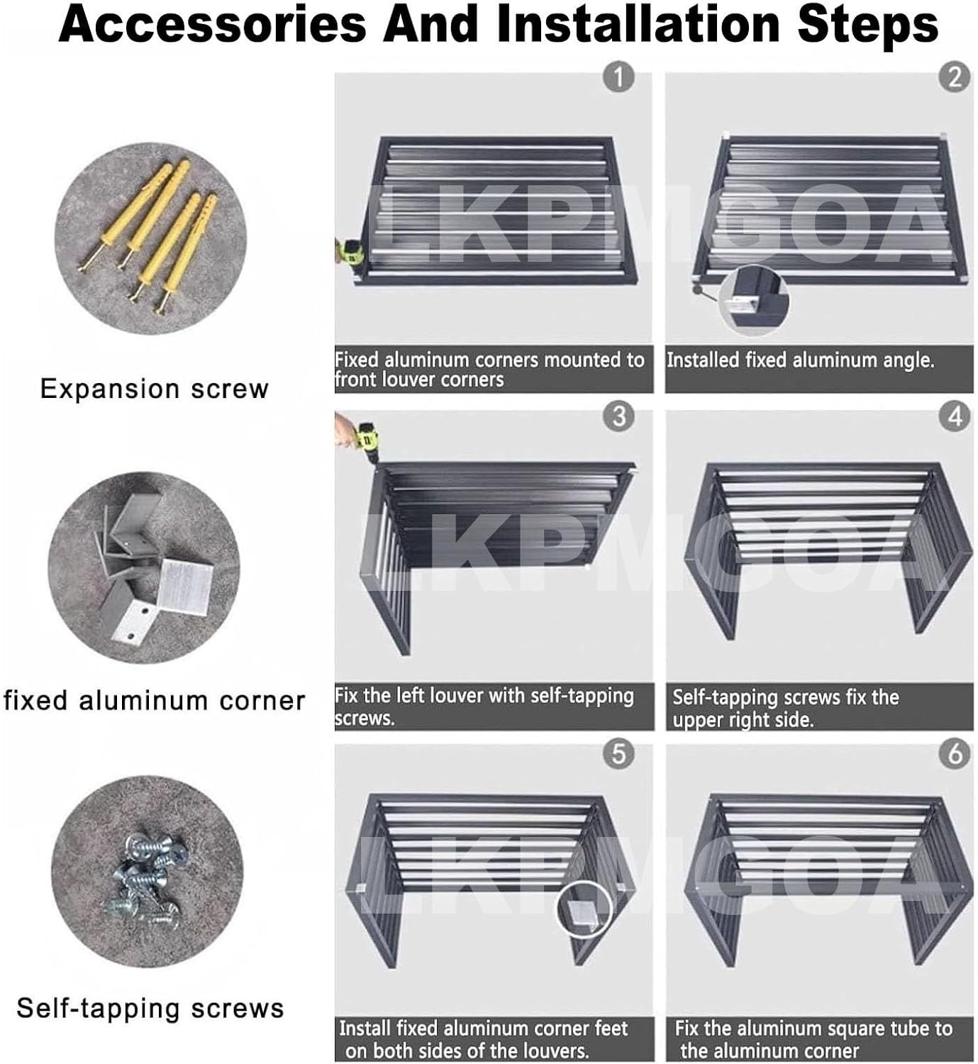 Aluminum Air Conditioner Cover, Air Conditioner Fence for Outside, Anti Theft, Noise Reduction, Wide Application, Outdoor All Weather(White,110cm)