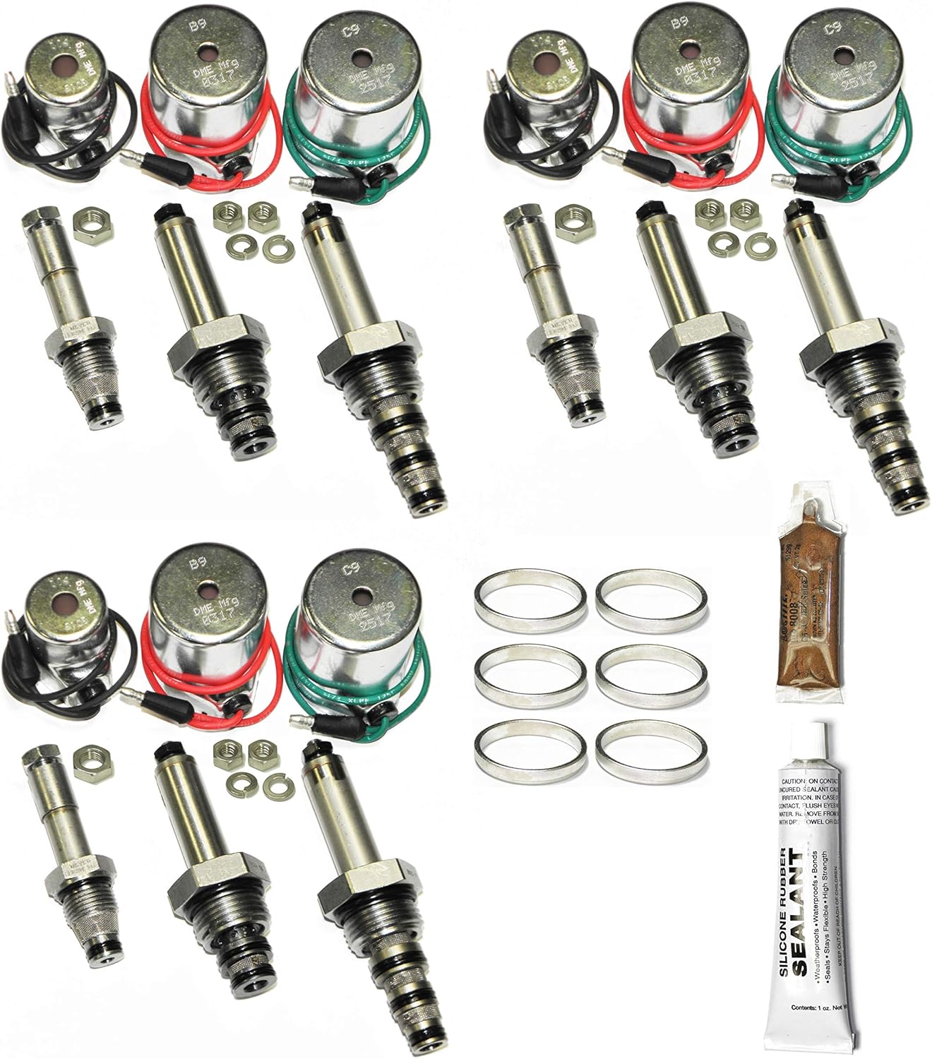 DME Manufacturing, MEYER Snow Plow Coil & Valve Set -3 Pack, for E47, E57, E60, Pumps, Silicone Coil Sealant, Anti-Seize Grease, Optional 18-8 Stainless Steel Nuts and Lock Washers Included…