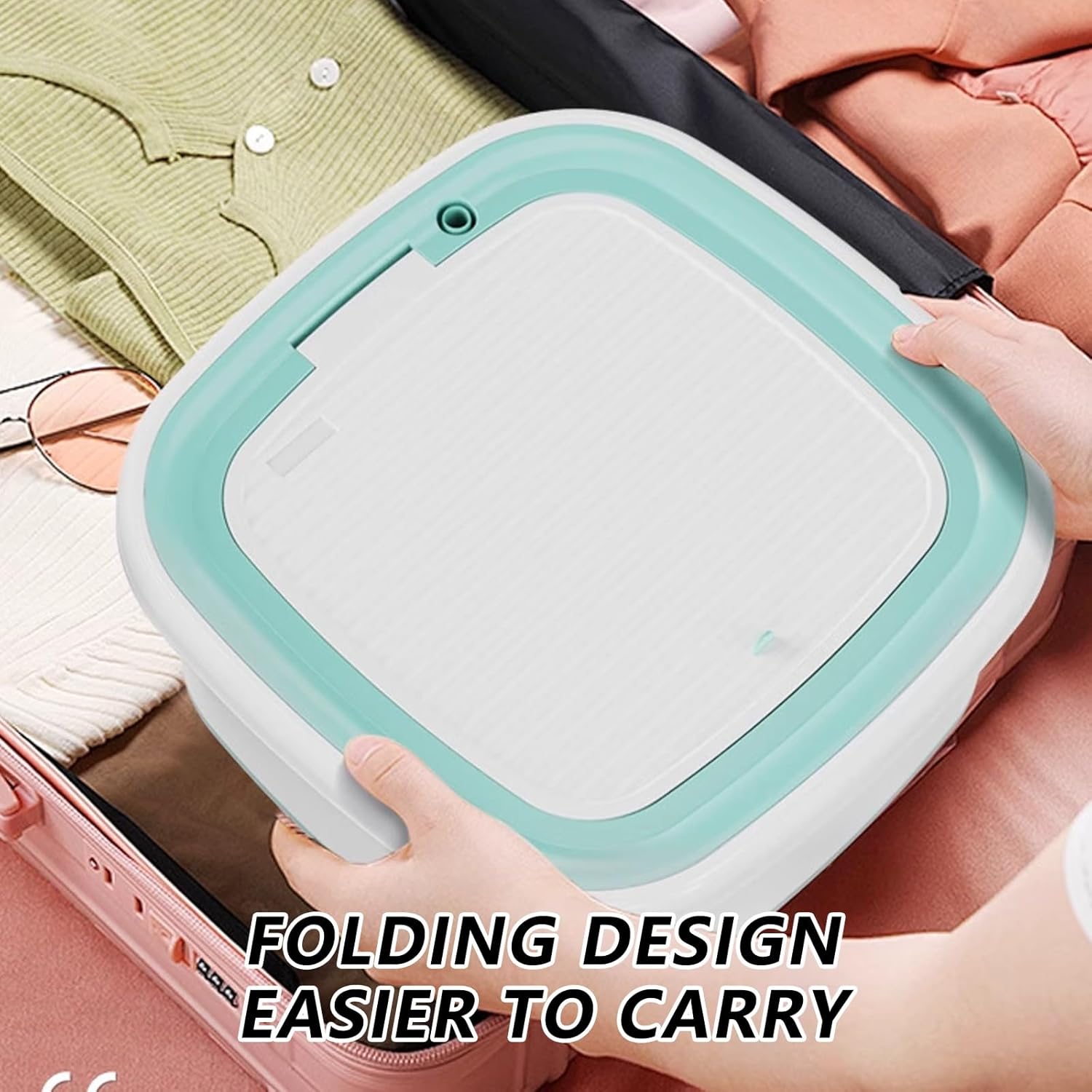 Small Washing Machine Portable Washing Machines Large Capacity Portable Washable bed Sheets for Home use Small Washing Machine for Socks and Underwear for Dormitory use(Brown)