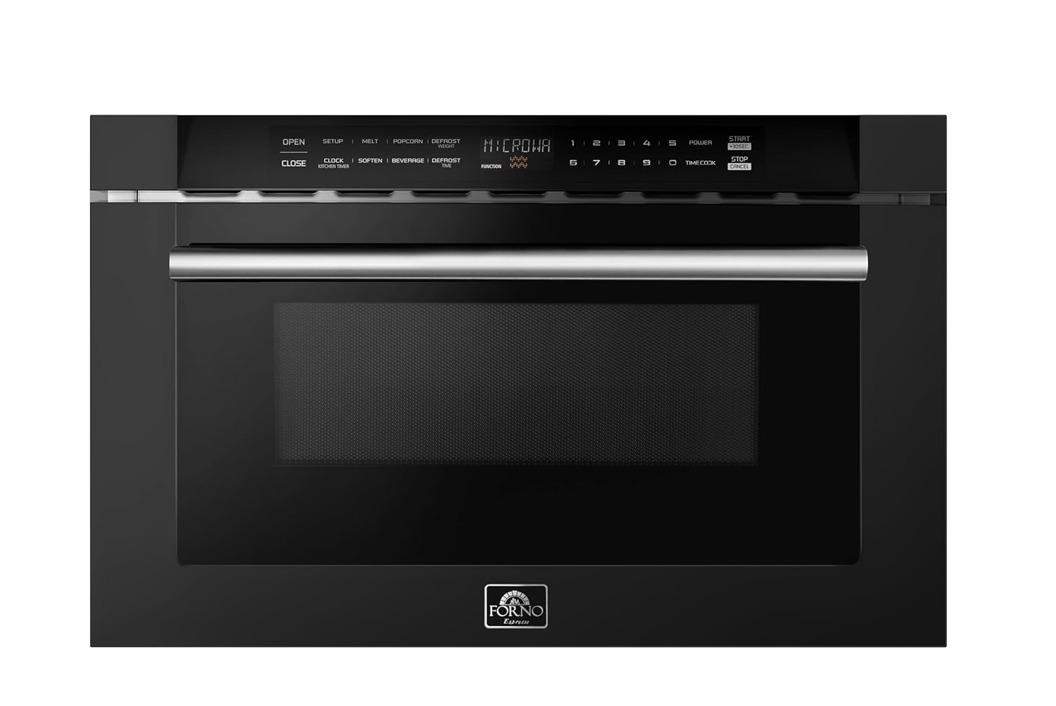 FORNO 24 Inch 1000 Watts Black Microwave Drawer 1.2 cu.ft.