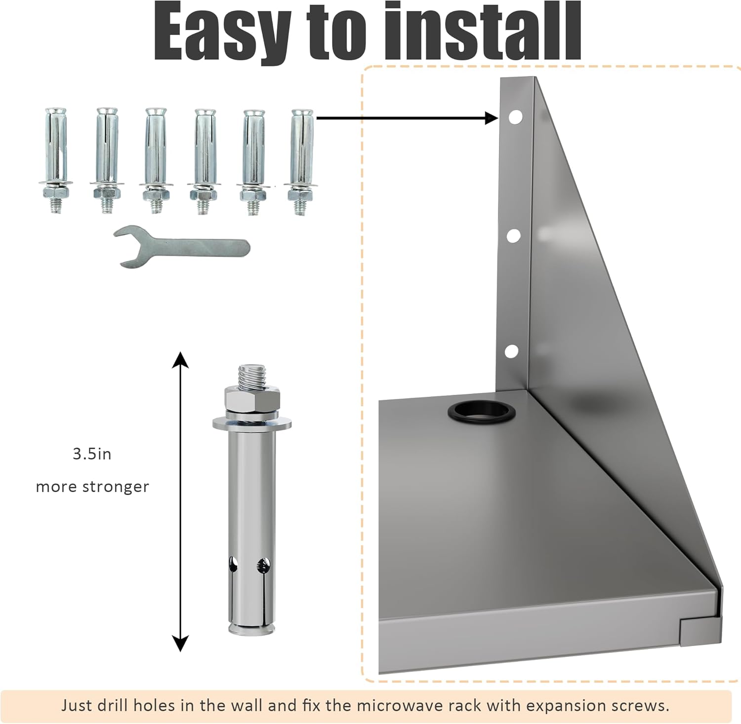 Stainless Steel Microwave Shelf Wall Mount 18