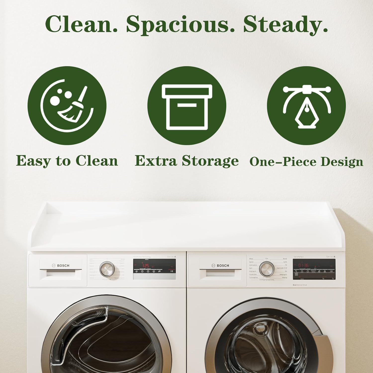 Washer Dryer Countertop, Laundry Room Organization and Storage, 27.6