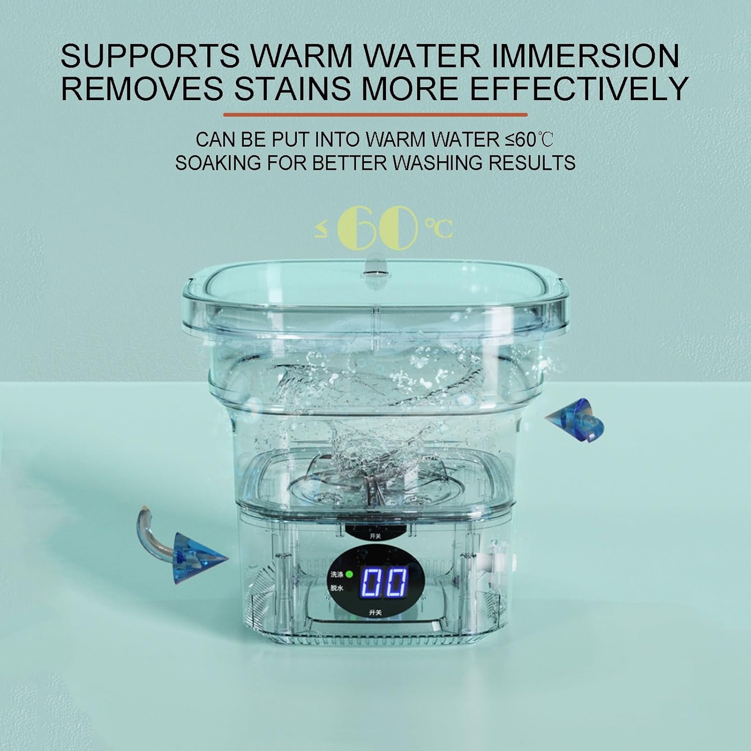 Portable Washing Machine, 6L Mini Folding Washing Machine Portable with, Deep Cleaning for Baby Clothes, Underwear, Socks, Suitable for Dormitories,Camping, Travel and Apartment Dirt ( Color : Rojo )