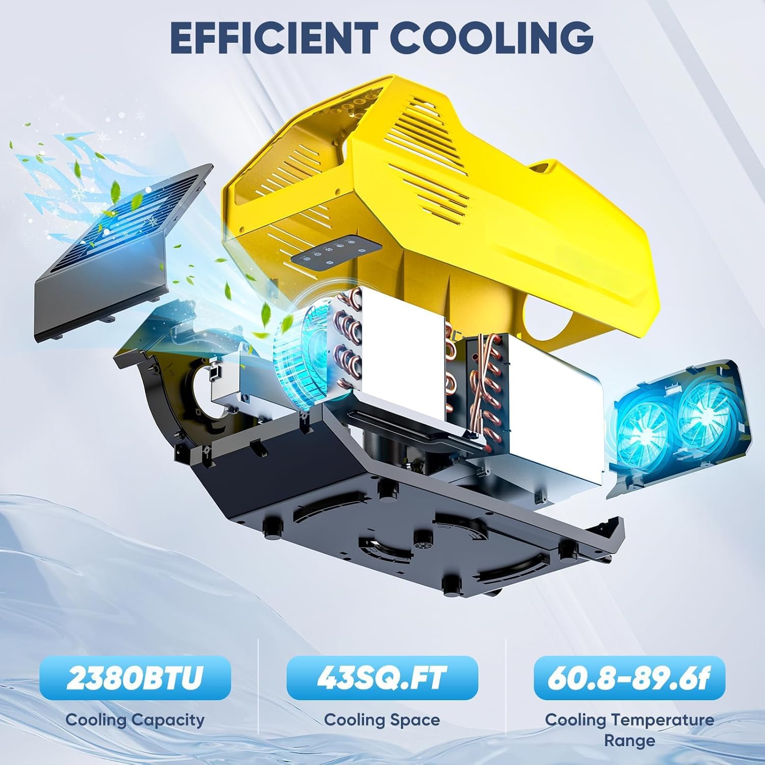 Portable Air Conditioner for Tents, 14Lbs Camping Air Conditioner with 4 Modes, Quiet Operation, 240W Low Power Consumption for RV, Car, Outdoor Use