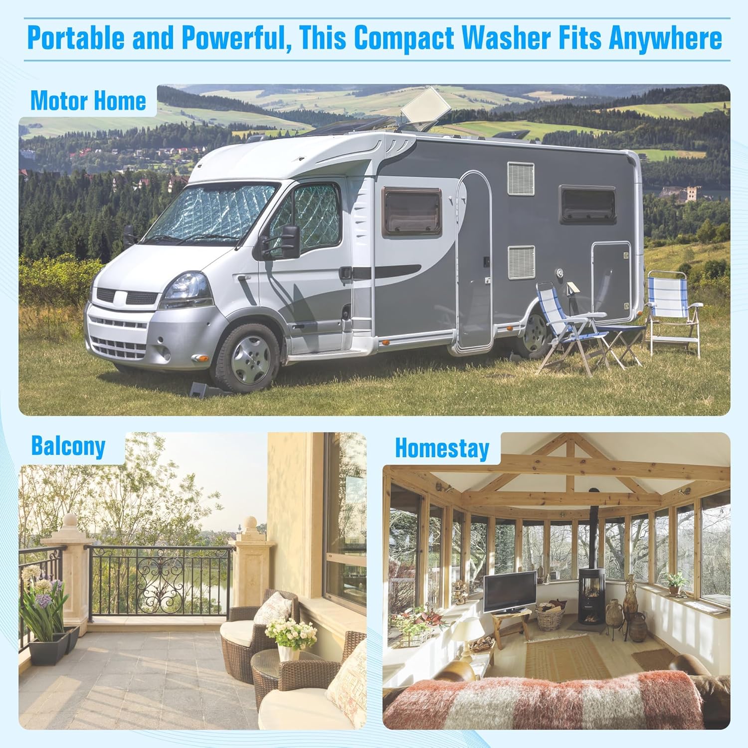 Oakcloud Compact Twin-Tub Portable Washing Machine – 12 lbs Semi-Automatic Mini Washing Machine with Drain Pump & 250 W Motor – Space-Saving Portable Washer for Dorms, Apartments & Camping, Blue