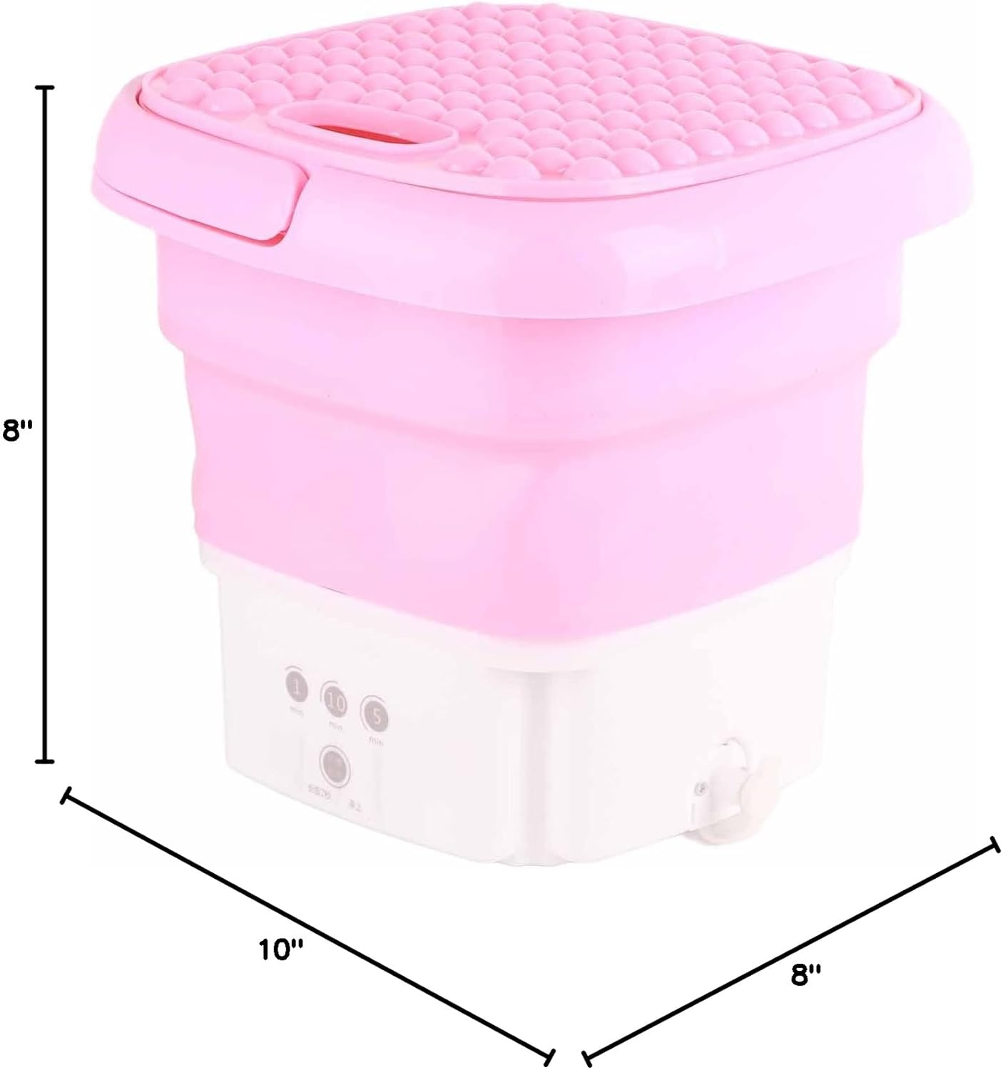 Mini Portable Washing Machine, Foldable Small Washer Bucket Type Dehydrator 3Modes Deep Cleaning Half Automatic Wash Spin Dry Drainage for Baby Clothes Underwear Items US Plug 110V-240V(Pink)