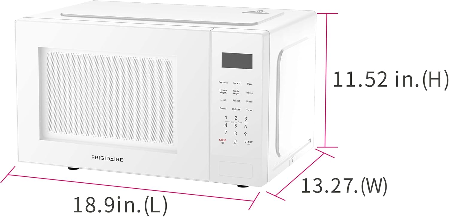 Frigidaire 0.9 Cubic Feet Microwave Oven, White