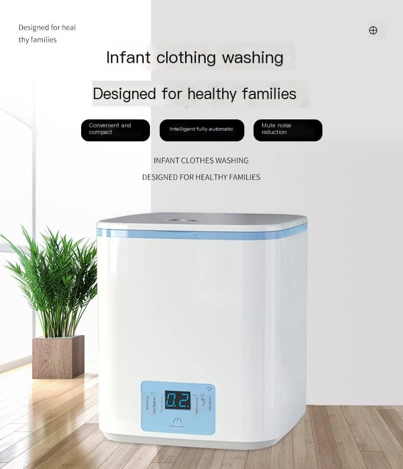 Portable Washing Machine, 15W Fully Automatic Household Washing Machine 1kg Underwear, Socks, Towel Washing Machine (Pink)