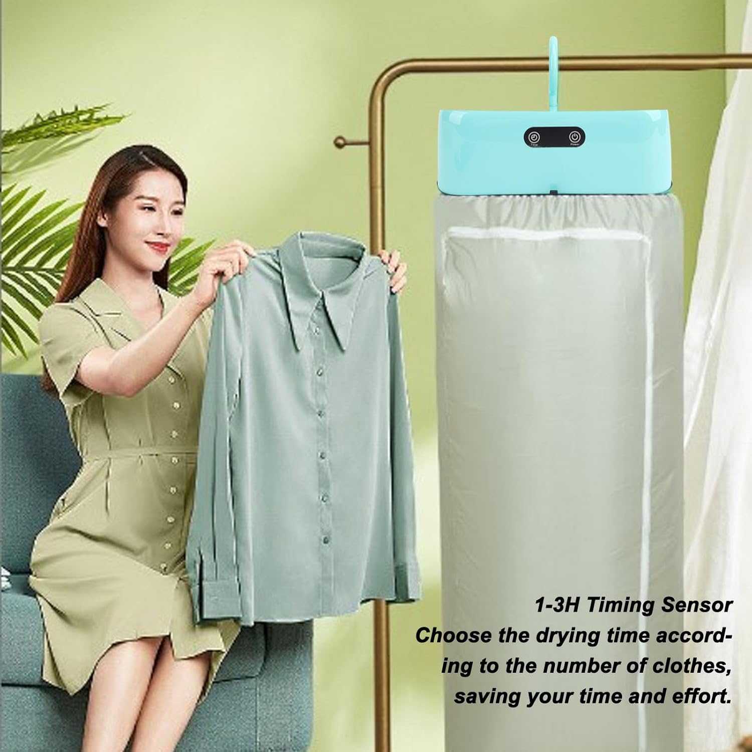 Asixxsix Portable Clothes Dryer, Foldable Portable Dryer Machine for Apartments RV Home, Small Electric Drying Machine for Travel, Travel Mini Dryer for Clothes Drying (US)