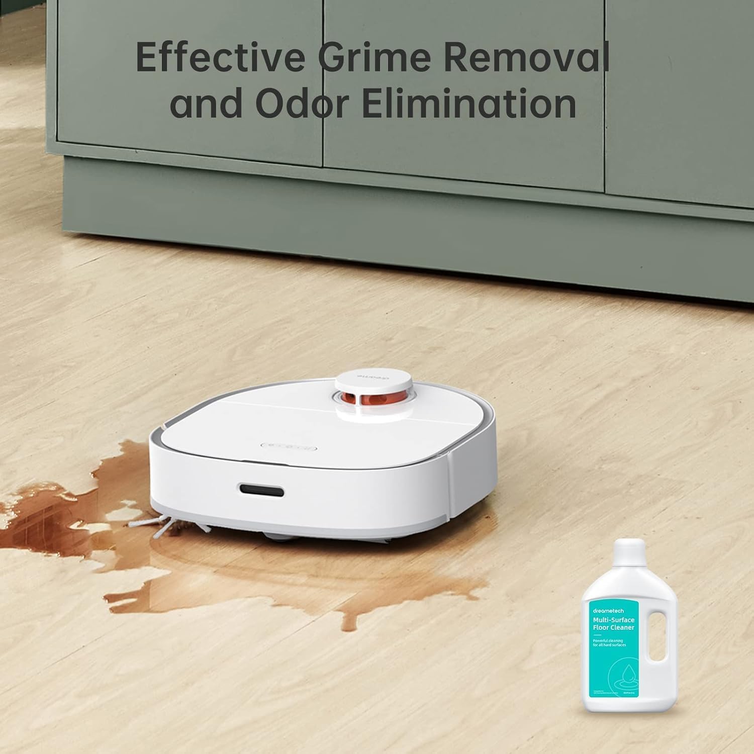 DREAME L40s Ultra AE Robot Vacuum Cleaner (Black) and Floor Cleaning Solution 1 Bottle of 33.81 fl Oz (1L)