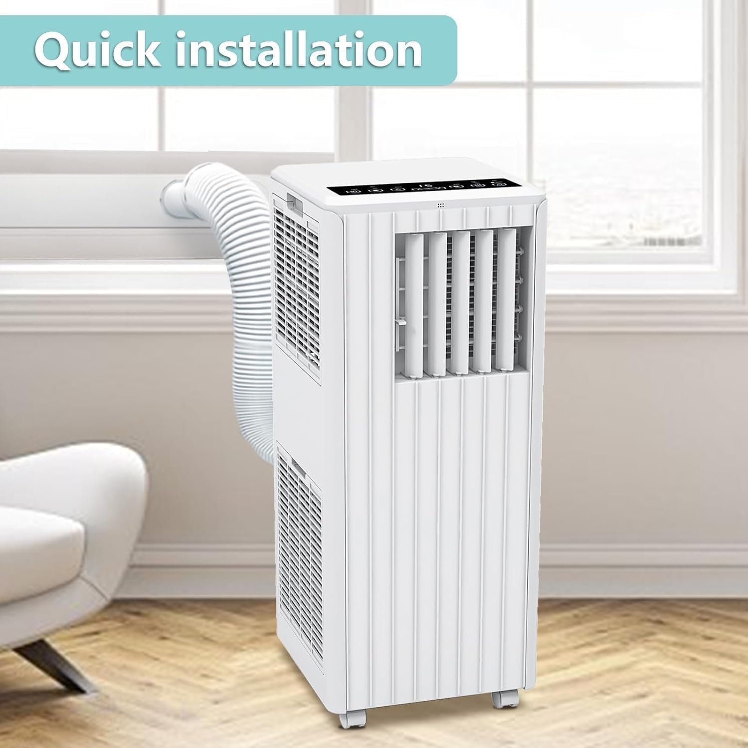 Portable Air Conditioners 8000 BTU, Remote Control AC with 24H Timer, Low Noise Energy Saving Cooling Unit for Bedroom, Office, Small Spaces 350 Sq. Ft, White
