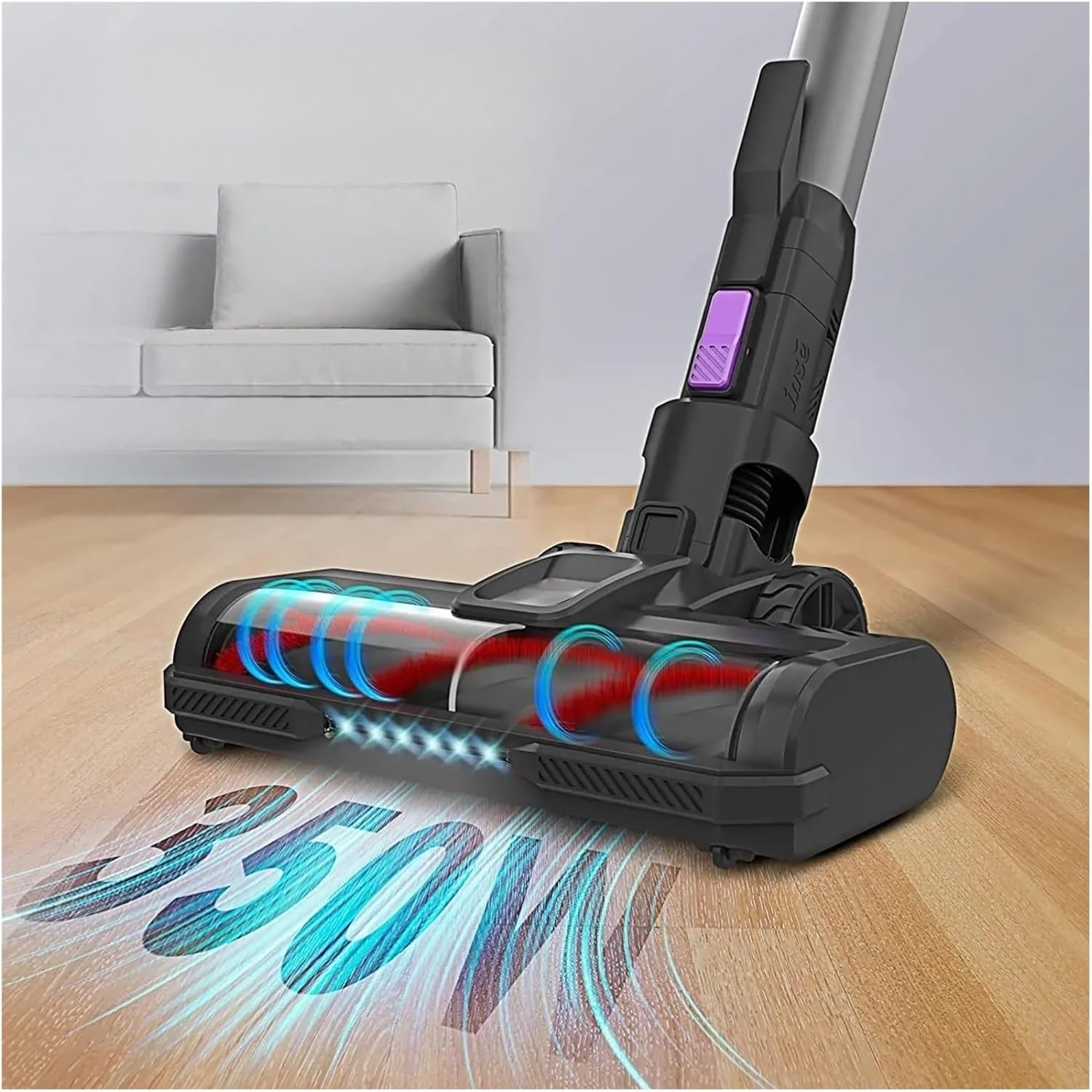 26Kpa 350W Stick Cordless Vacuum Cleaner 3-Speed Power Model for Hardwood Floor Compatible with INSE S10P