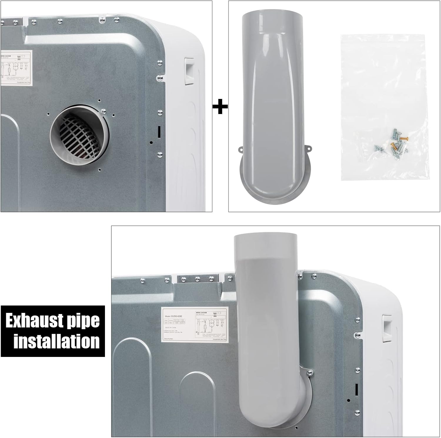 Generic 13.2Ibs 6kg White Portable Electric Compact Laundry Clothes Dryer with Stainless Steel Tub, 6kg Capacity, 1300W Power, 6 Drying Modes, LED Display, Apartment, Home, Dorm