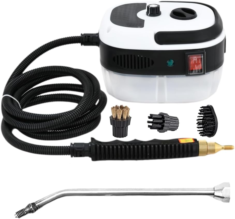 Steam Car Cleaner, 2025 New Portable Handheld Steam Car Cleaner, 2500W Pressurized Steams Cars Cleaner with 3 Brush Heads, Quickly Generate High-Temperature Pressurized Steams (Black)