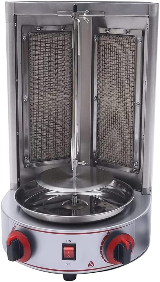 Gas Turkey Grill, Vertical Gas Grill Shawarma Machine Rotary Grill for Family Restaurant Party Picnic