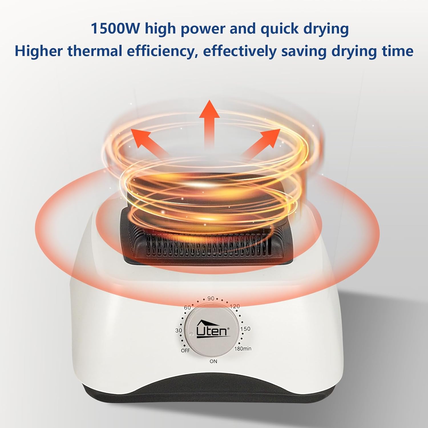 Uten Clothes Dryer, 1500W Power Electric Clothes Dryer Machine with Timer, 2-Tier Laundry Drying Wardrobe, Foldable Drying Rack for Travel, Apartments, RV, Home