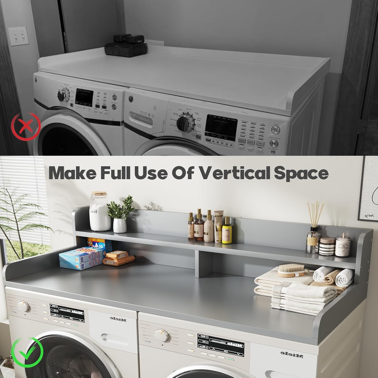 2-Tier Washer and Dryer Countertop with 2.75