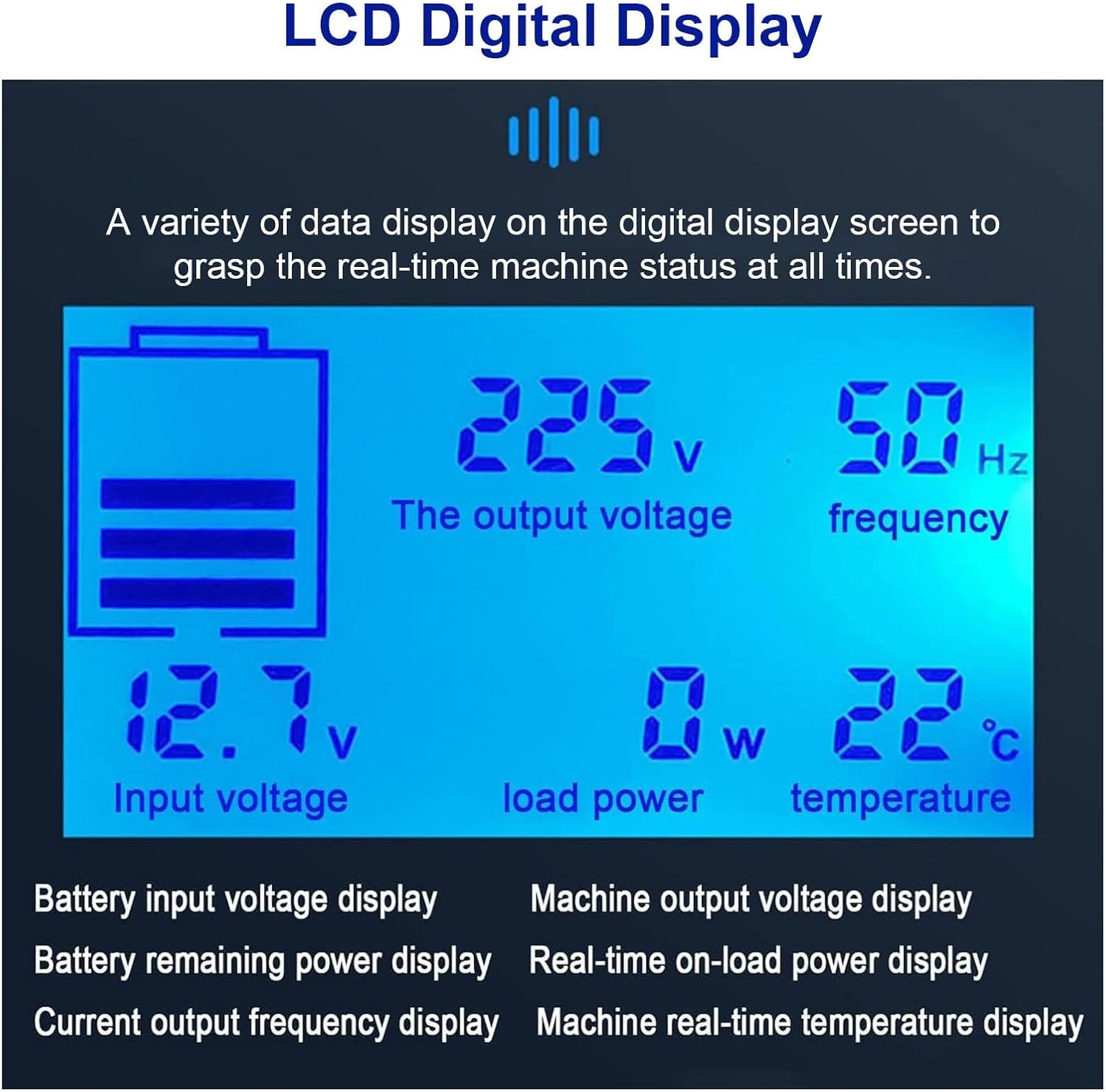 Power Inverter, Pure Sine Wave Inverter, Aluminum Alloy Material, DC to AC Car Inverter, for Washing Machine, Microwave Oven, Electric Drill, with Real-Time Display Voltage,12V-4000W