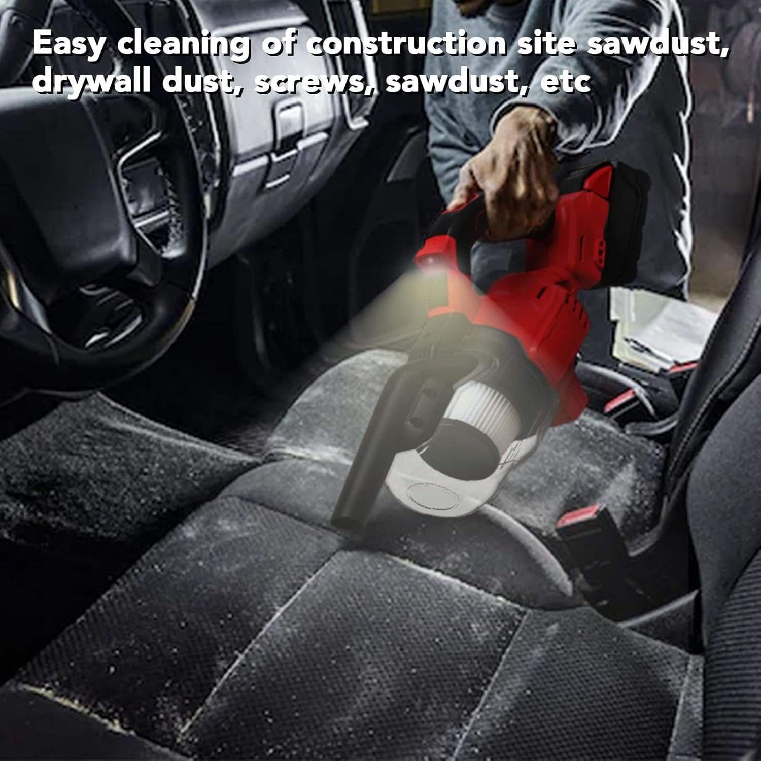 Luqeeg Cordless Vacuum Cleaner, Battery Powered Handheld Vacuum with Washable High Efficiency Particulate Air Filter High Power Suction Vacuum Cleaning Machine for Carpet, Car,