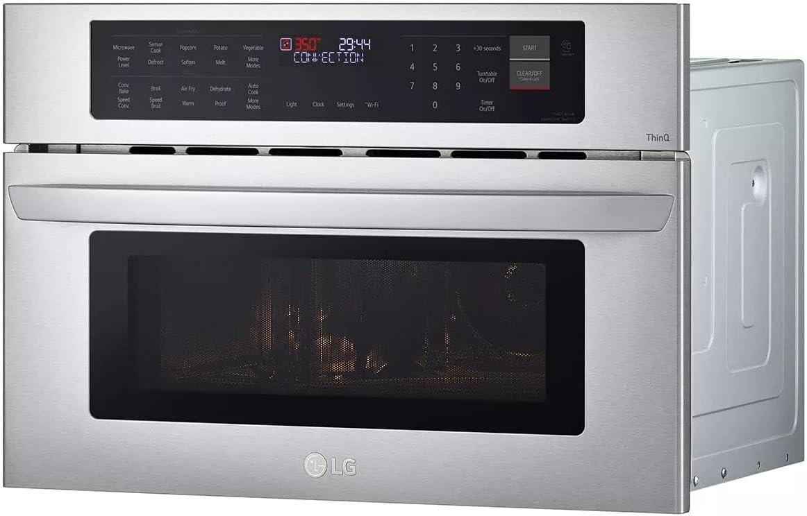 LG 30 in. Width 1.7 cu. Ft. Smart Stainless Steel Built-in Microwave and Speed Oven with Convection and Air Fry MZBZ1715S