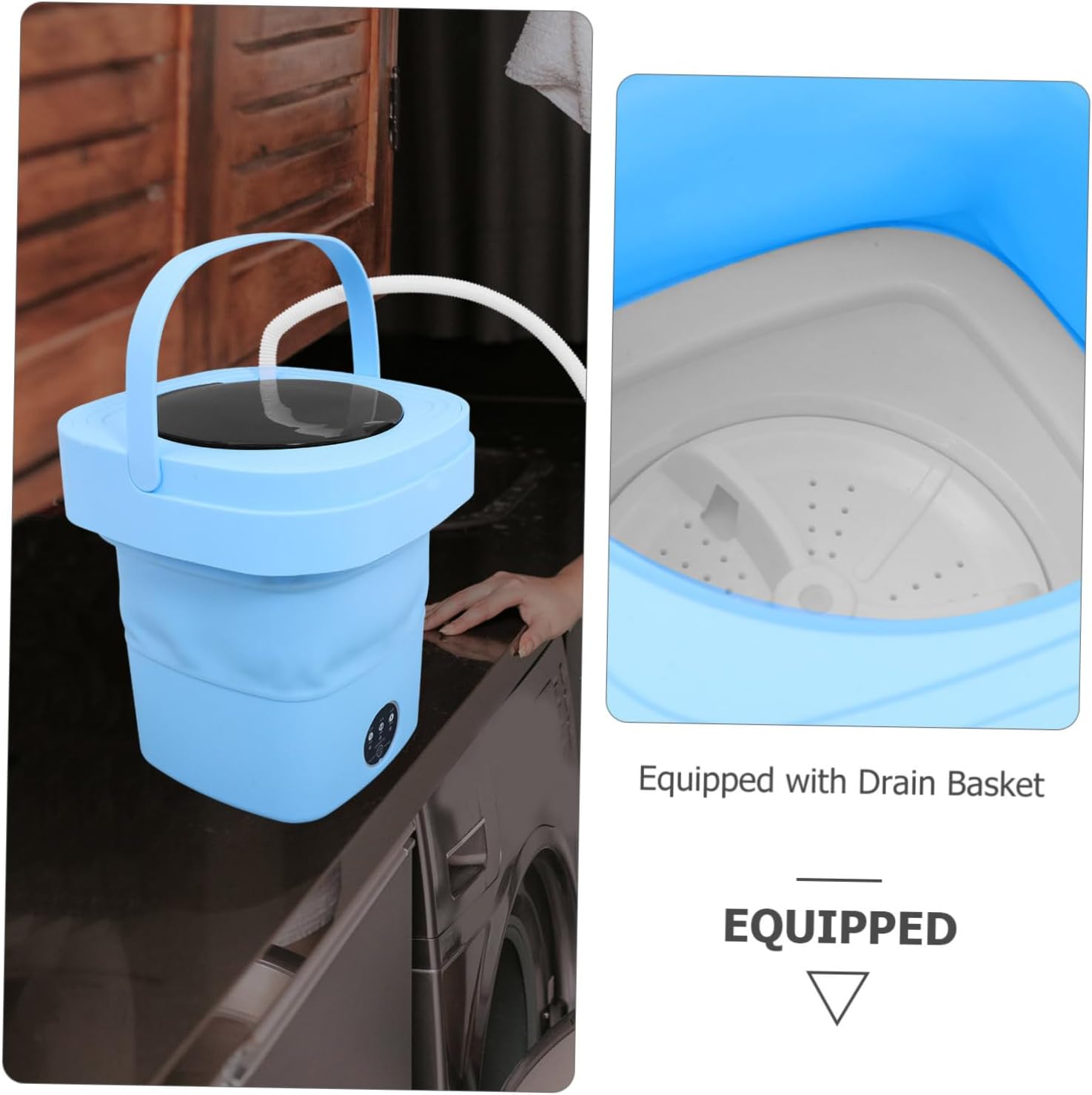 Portable Mini Washing Machine Capacity Foldable Compact Laundry Washer with Touchscreen Operation for Rv Apartment Travel Camping Automatic Electric Laundry Machine