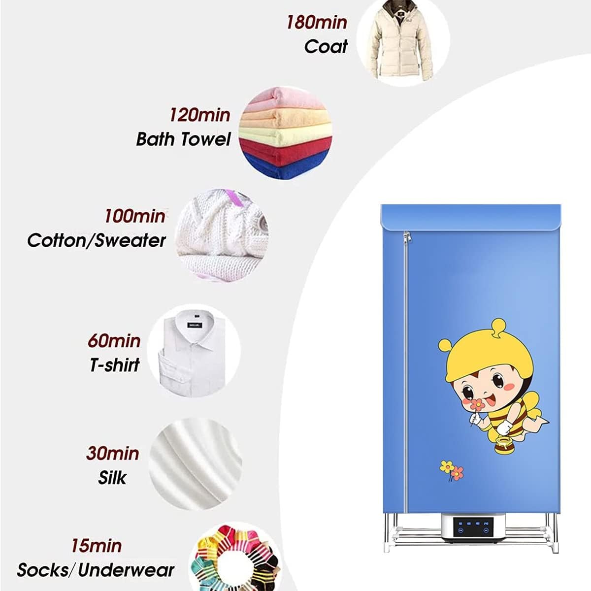 Electric Clothes Dryer,Portable Clothes Drying Rack,Energy Saving for Household,Home,Laundry,Apartment (Color : Brown)