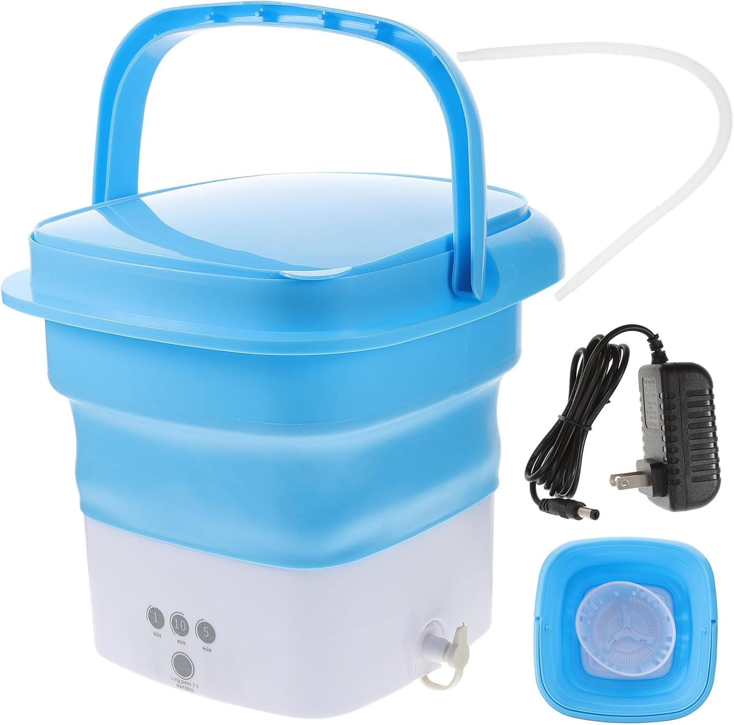Portable Folding Mini Washing Machine Capacity with Timer Touchscreen Non-slip Suction Base High-frequency Hand Scrub Simulation for Underwear Clothes Travel Camping Apartment Use