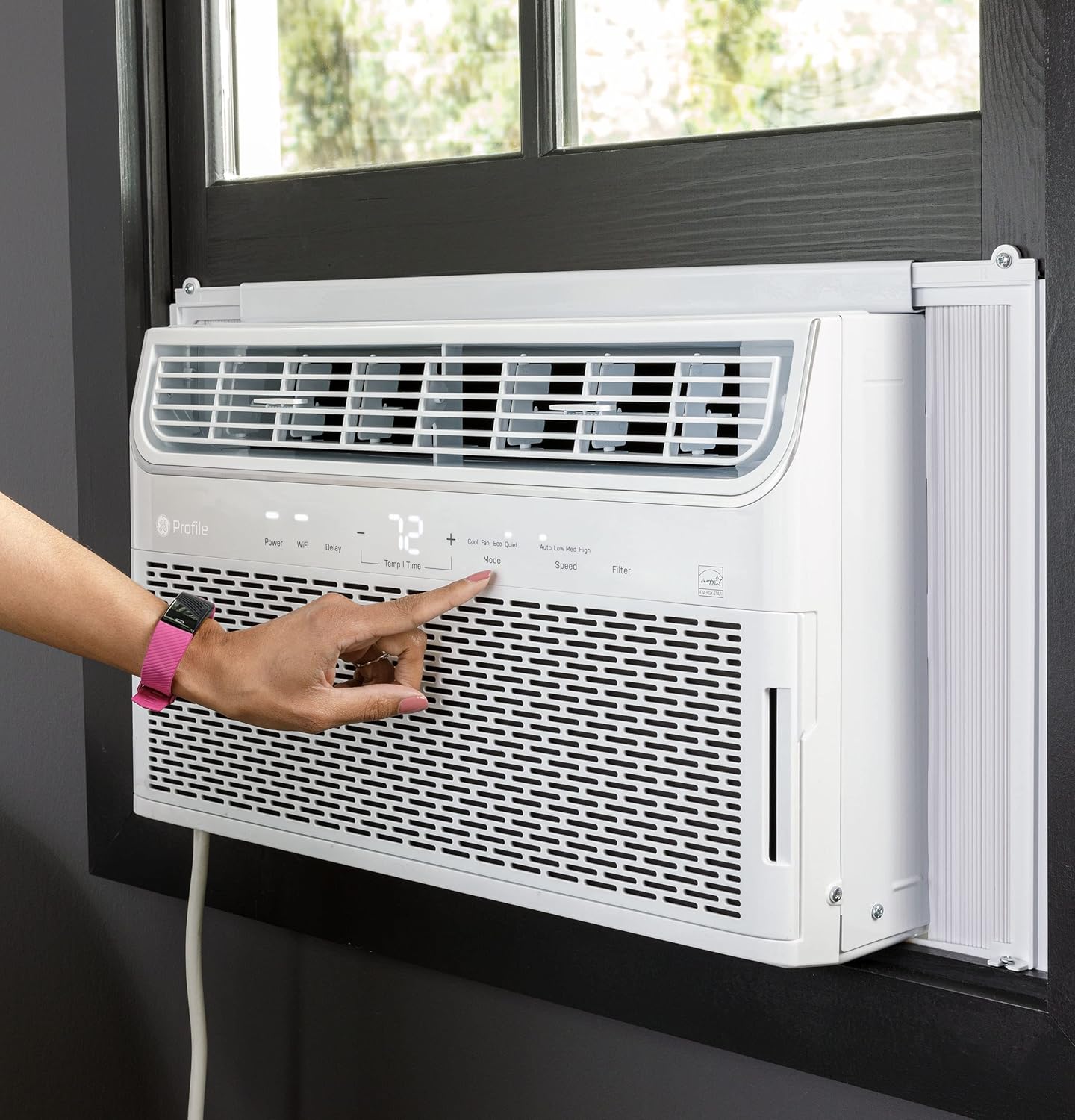 GE Profile Inverter Window Air Conditioner 13,500 BTU, WiFi Enabled, Ultra Quiet, Inverter Technology, Energy Efficient for Large Rooms, Easy Installation with Included Kit, Energy Star, White