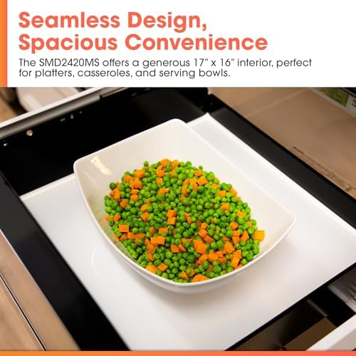 Sharp SMD2420MS 24-Inch Built-In Microwave Drawer Oven, 1.2 Cu. Ft, Stainless Steel, Touch Control Panel, Sensor Cook Technology, Under-Counter Installation