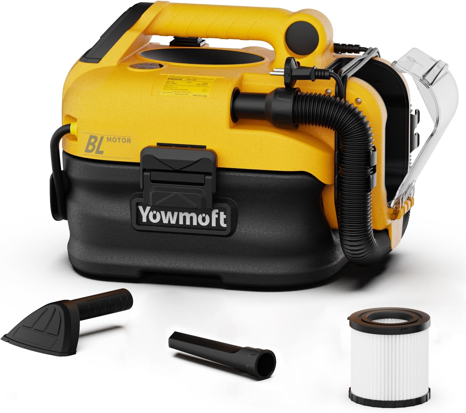 Wet Dry Shop Vacuum Cordless & Corded, Versatile Power Source with Tire Inflator and Blower Function, 2.5 Gallon Portable Vacuum for Dewalt 20V Battery, Small 3 in 1 Shop Vac (Tool Only)