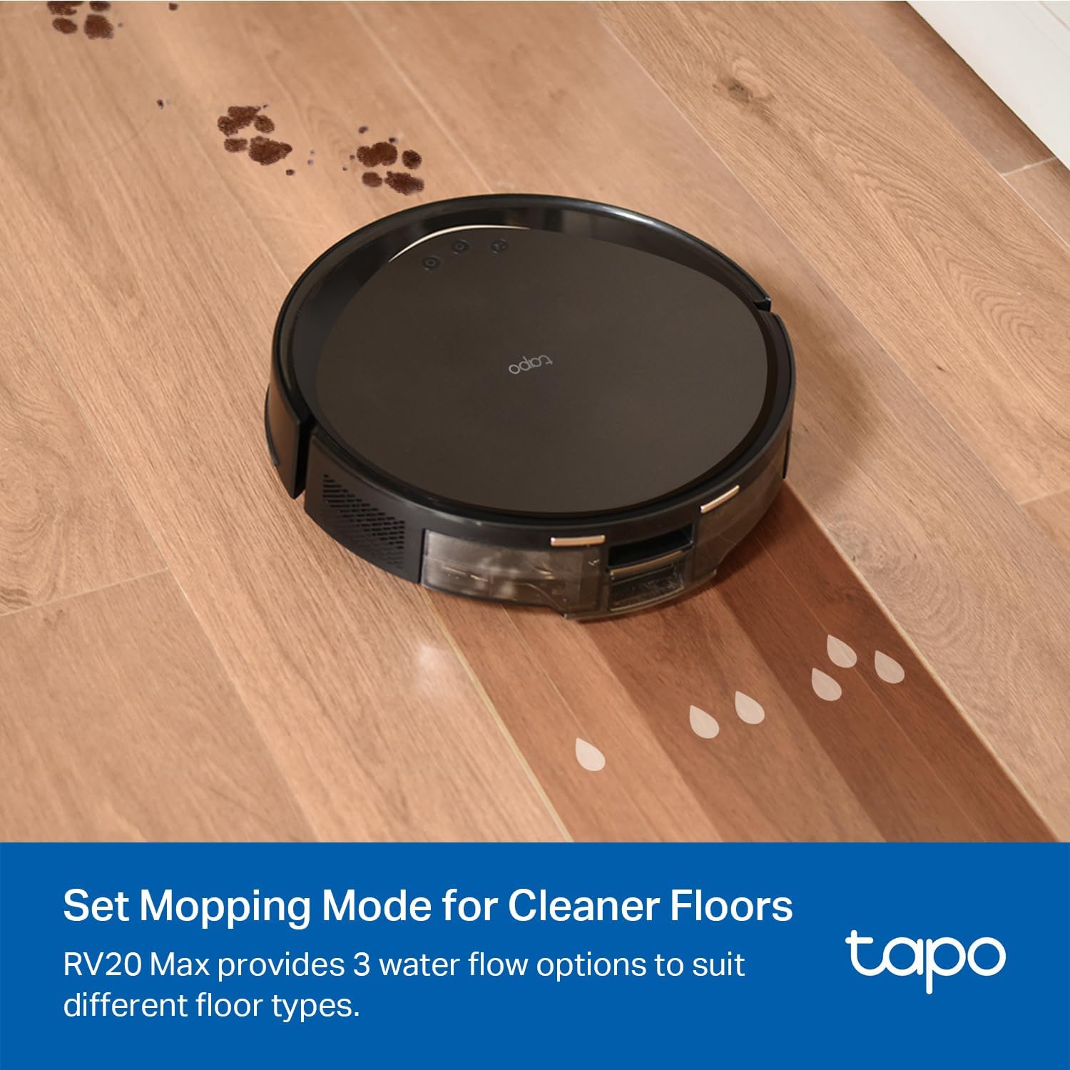 Tapo Ultra-Slim LiDAR Smart Navigation Robot Vacuum and Mop, 5300Pa Max, 97%+ Dust Pickup, Customizable Cleaning, Self-Charging, Works w/Alexa & Google Home, RV20 Max (Renewed)