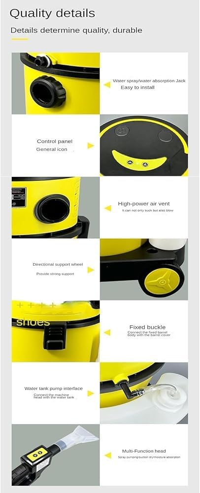 1600w Wet Dry Vacuum 2-in-1 Upholstery Cleaner, Carpet Cleaner and Wet Dry Vacuum, 25l Stainless Steel Container