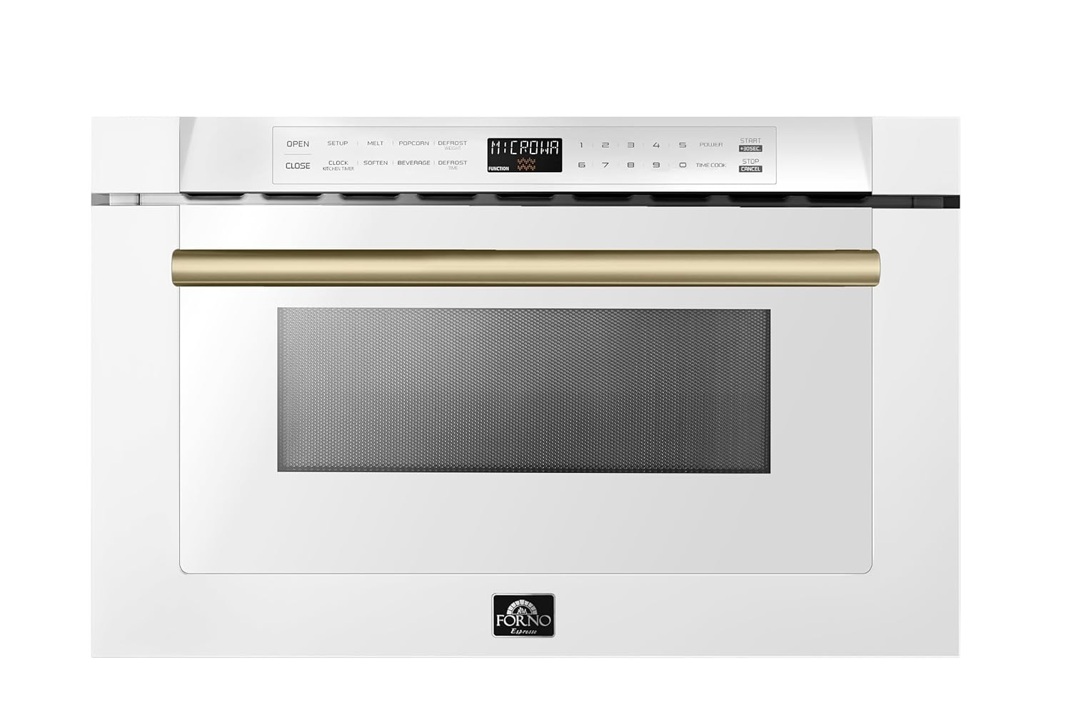 FORNO 24 Inch 1000 Watts White Microwave Drawer 1.2 cu.ft.