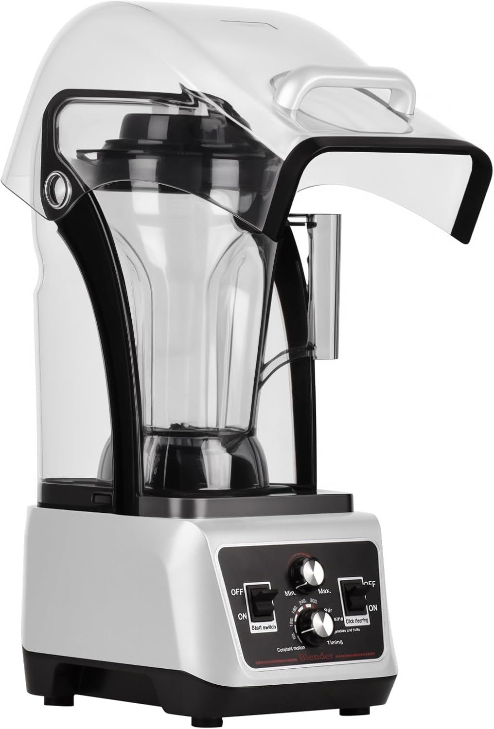 ADVWIN Quiet Commercial Blender with Soundproof Shield, Countertop Blender Blenders for Kitchen with 153oz Jar, Self-Cleaning Blenders for Restaurant, Smoothies, Ice Crush