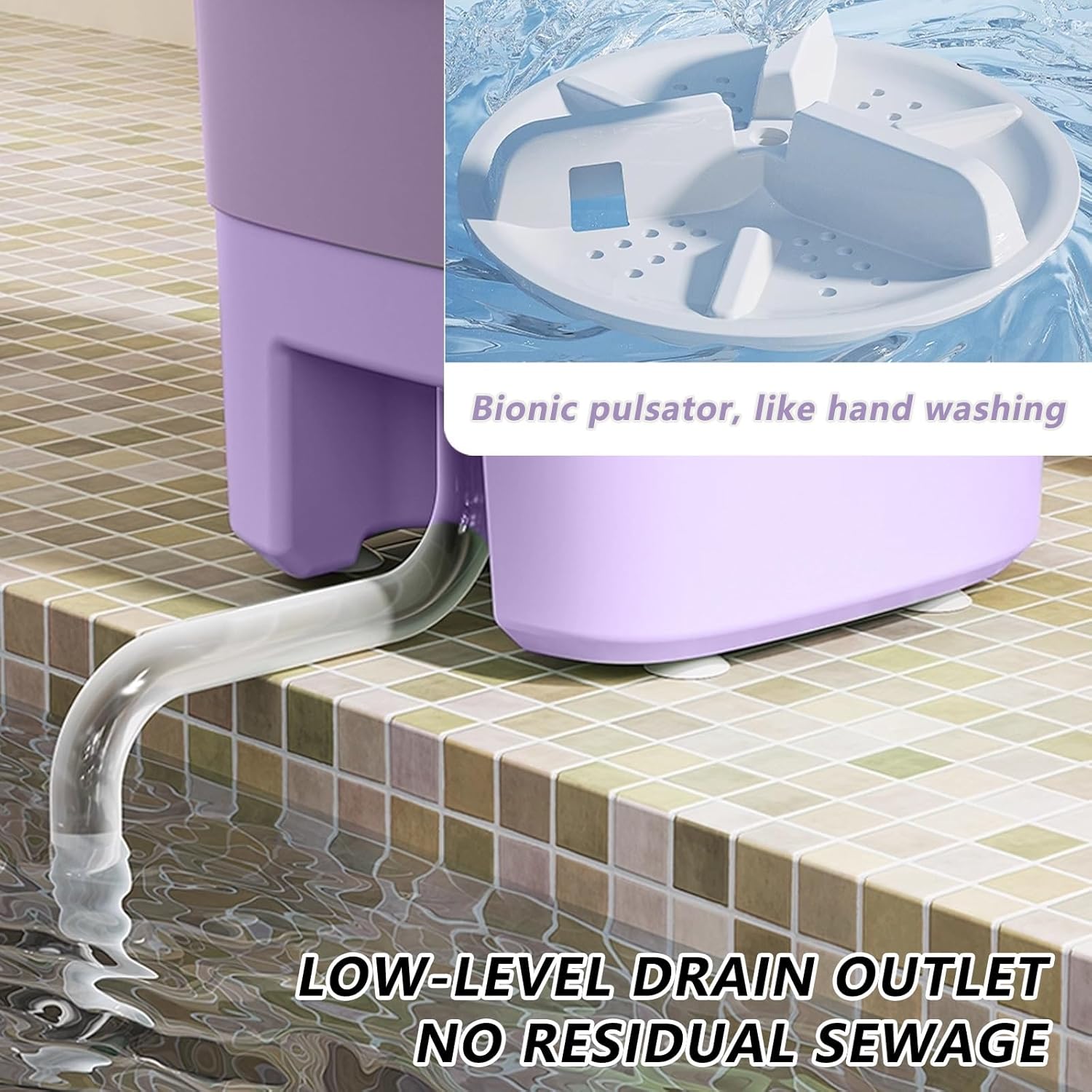 Travel Washing Machine Foldable mini Washing Machine With Dehydration Basket Portable Washer for Small Items Ideal for Home Travel Underwear Washings Machine(Beige)