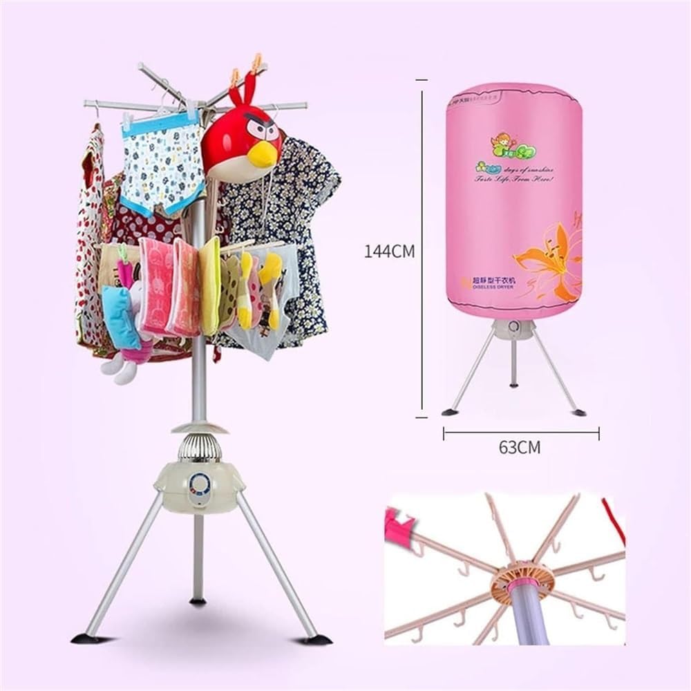 65℃/900W Round Heated Clothes Airer Lectric Heated Dryer 360° Three-Dimensional Warm Air Drying Clothes for Clothing, Shoes, Socks, Bed Linen, Towels