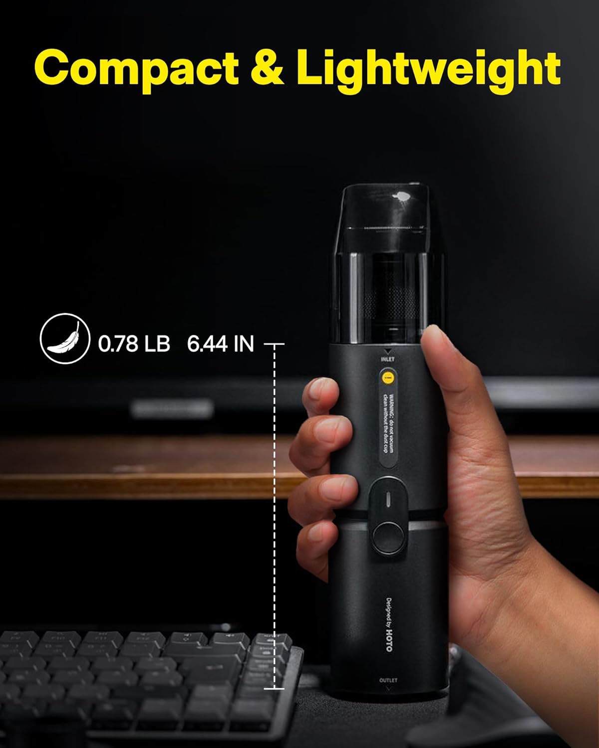 HOTO Handheld Vacuum Cleaner Cordless & Mini Bike Tire Pump