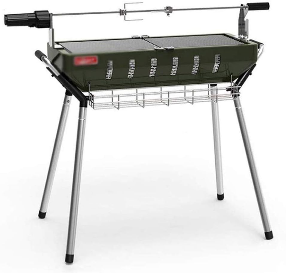 Barbecue Grill Household Wild Portable Folding Picnic Shelf, Stable and Durable Thick Stainless Steel Charcoal Grill, 97 73.3 75.3cm