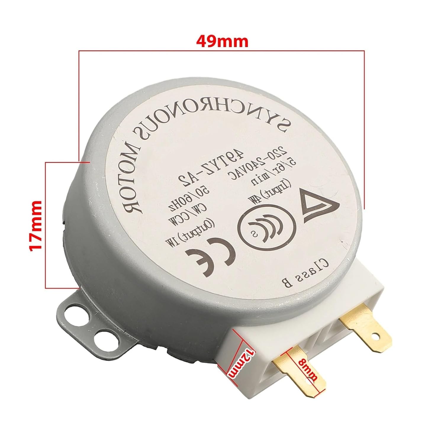 Microwave Turntable Backup Motor for AC 220-240V Models 5-6 RPM 50/60Hz Microwave Oven Accessories