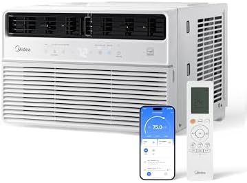 Midea 10,000 BTU Smart Inverter Window Air Conditioner with APP, Alexa Control, 115V AC Unit Cools up to 450 Sq. Ft, Quiet Operation, Energy Saving, Remote & Easy Installation Kit, White