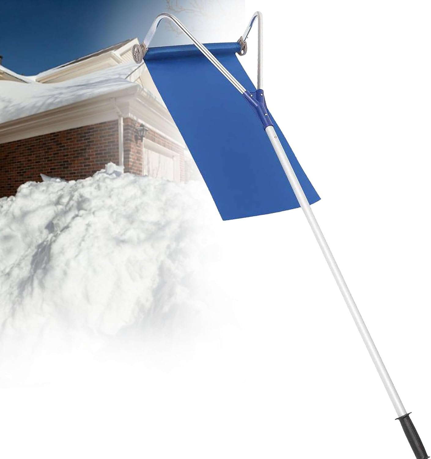 Lightweight Aluminum Snow Roof Rake - Easy Snow Removal Tool for Roofs, Efficient Snow Clearing, Durable Silver Design, Perfect for Winter Snow Management