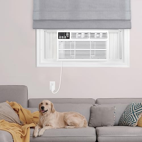 Whirlpool 18,000 BTU Window Air Conditioner with Dehumidifier, 230V, Window AC for Large Rooms up to 1000 Sq. Ft., Bedroom, Living Room, Apartment, with Remote, 3 Speeds, and 24H Timer, White