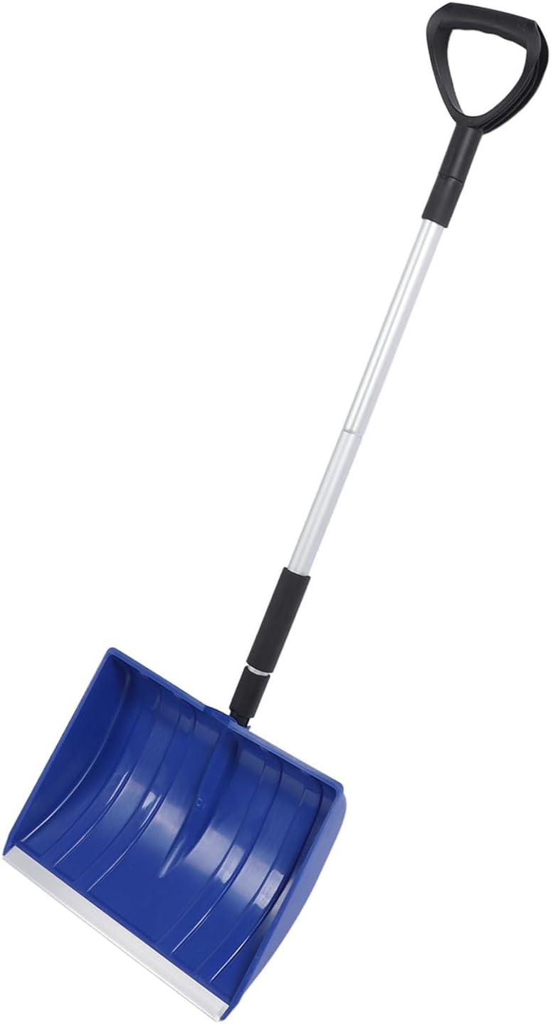 Snow Shovel, Detachable Snow Shovel Large Capacity Lightweight Portable Adjustable Length Outdoor Shovel for Emergency Car Garden (Blue)