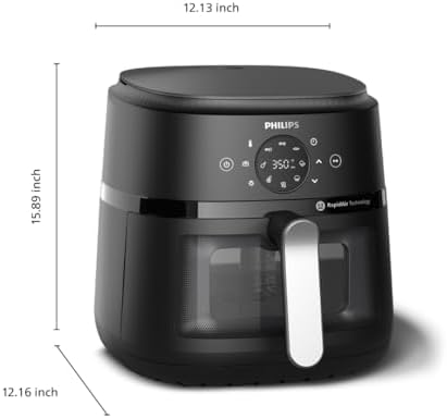 Philips Air Fryer 2000 Series - 13-in-1 functions, 6.6 Quarts, Compact Design with Cooking Window, Black, (NA231/00)