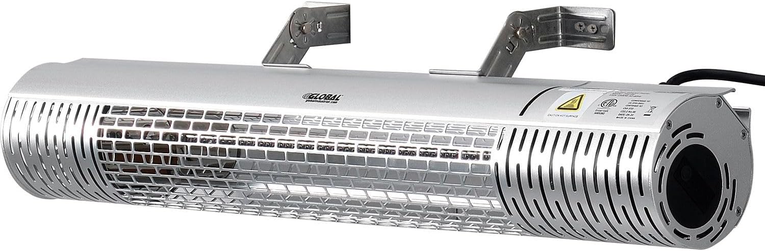 Global Industrial Infrared Patio Heater W/Remote Control, Wall/Ceiling Mount, 1500W, 120V