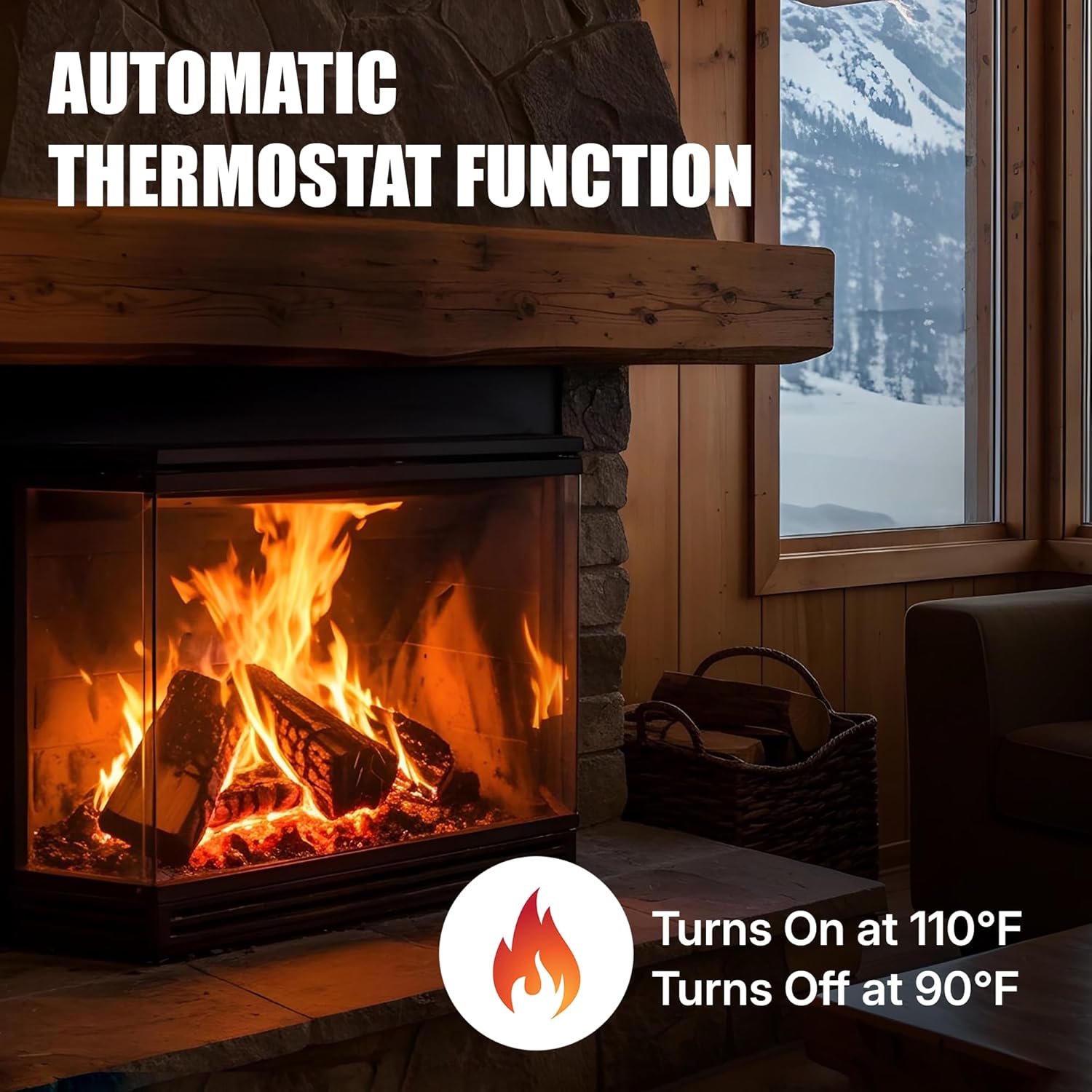 SS-1 Stovestat Wood Stove Thermostat | Magnetic Fireplace Fan Switch for Double Wall Stoves | Automatic Heat Sensor | Heating Appliance Thermostat | Blower Control for Gas Fireplace & Buck Stove