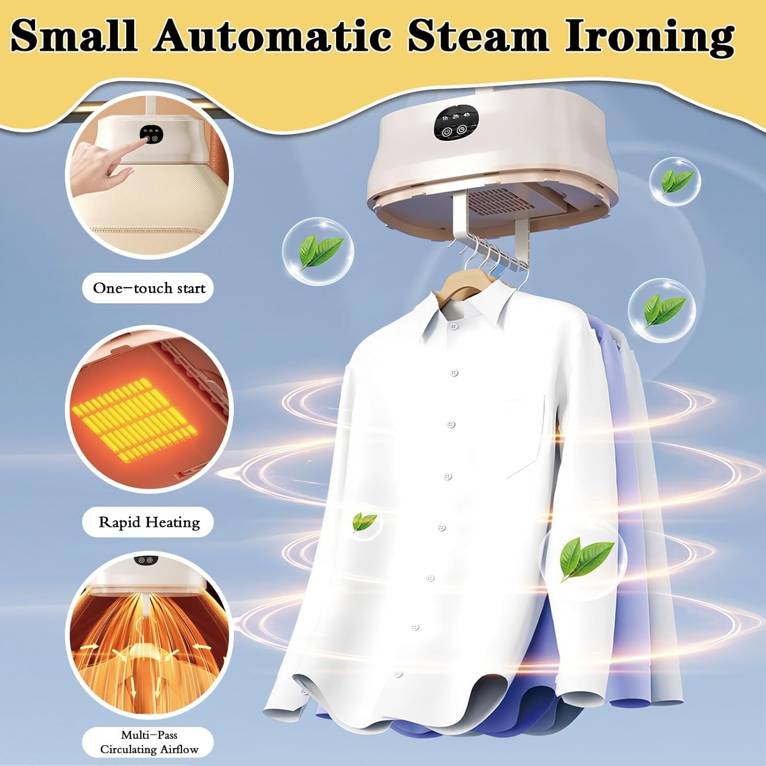 Portable Automatic Ironing Machine, Mini Compact Laundry Dryer,Laundry Dryers,with Timer Function & Dry Bag, Portable Clothes Dryers,for Travel, Apartment, RV