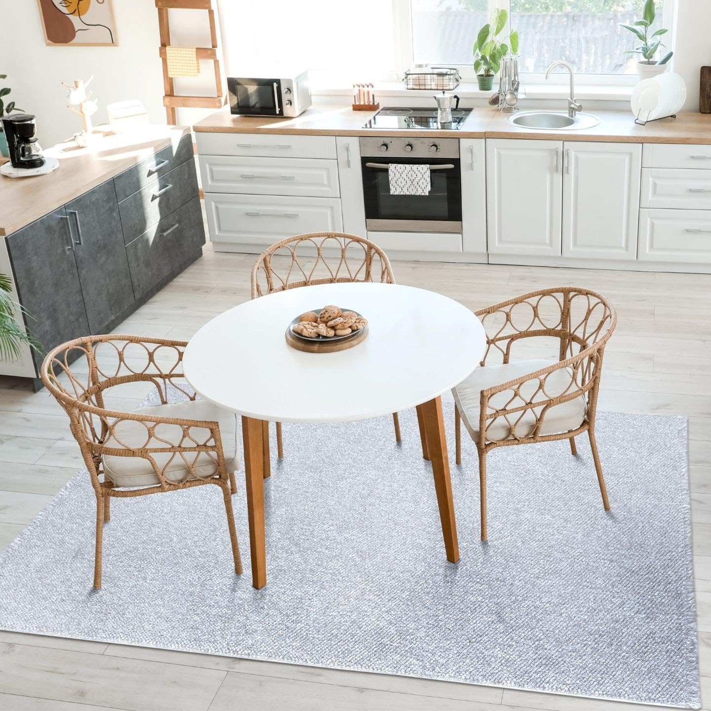 LUXE WEAVERS Solid Machine Woven Gray 9x12 Area Rug, Indoor Stain-Resistant Carpet