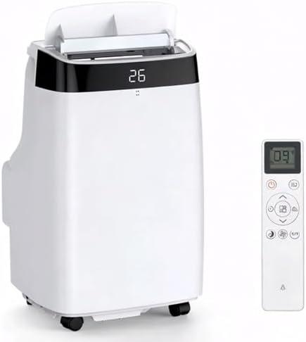 10000 BTU Portable Air Conditioner with Remote, 4-In-1 AC Unit for Room Up to 450 Sq.Ft, Cooling, Fan, Sleep Mode, Quiet Portable AC with Timer, Auto Swing for Bedroom, Office, Dorm, RV